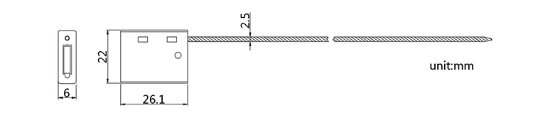 ISO 17712 Numbered Anti-tamper cable end seal cad 